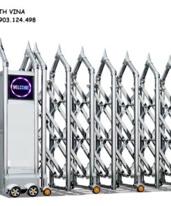 CỔNG XẾP INOX TỰ ĐỘNG ĐẸP PT-01