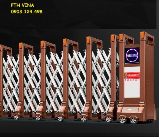 cổng xếp điện hợp kim nhôm