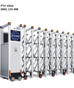 cổng xếp hợp kim nhôm