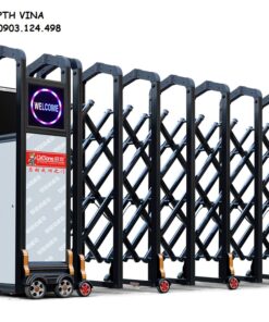 cửa cổng xếp điện không ray