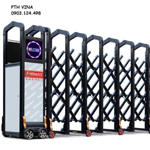 cửa cổng xếp điện không ray
