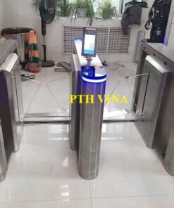 máy chấm công face id kết hơp flap barrier