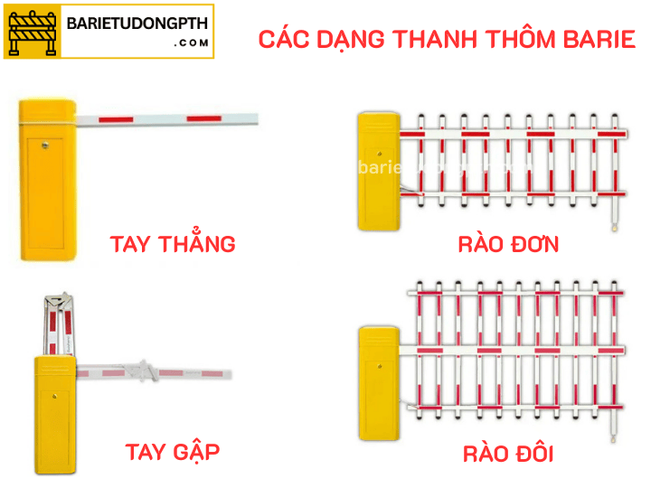Thanh nhôm barie đầy đủ kích thước 2m-6m 1 thanh nhôm barrier các hãng