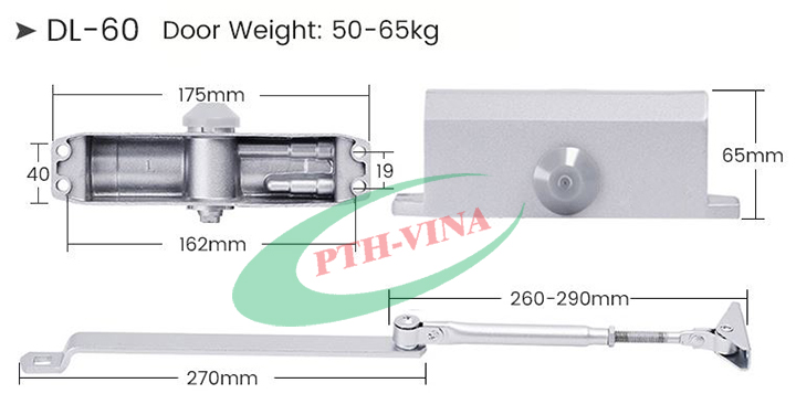 kích thước tay co yhd-60