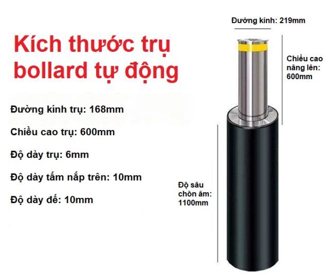 Lắp barrier tự động tại Tây Ninh giá rẻ 6 thông số trụ bollard chắn xe tự động
