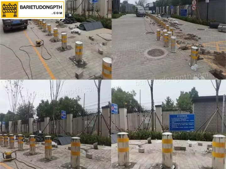 ứng dụng trụ bollard chắn xe