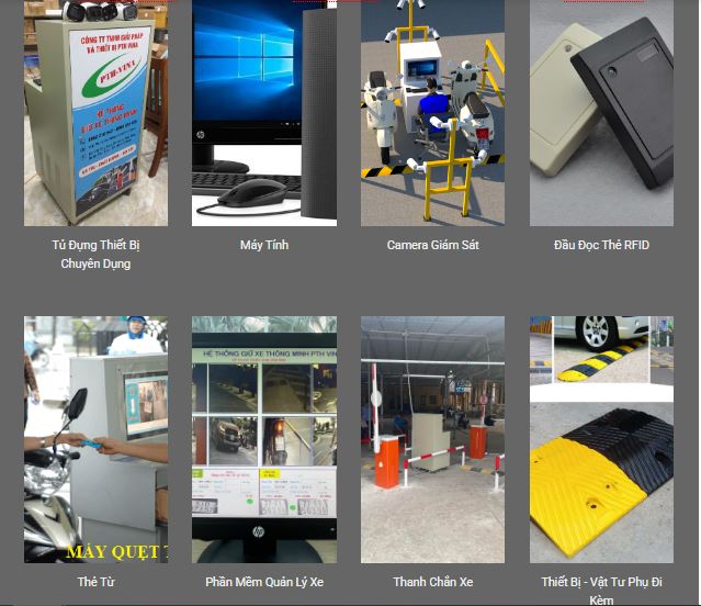 danh dách thiết bị cần có của hệ thống giữ xe