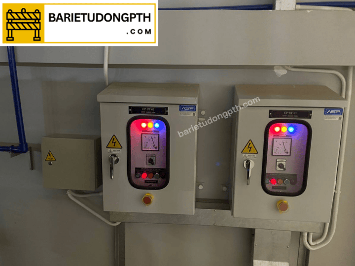 Lắp đặt barrier kết hợp hệ thống bơm khử trùng tại Campuchia 7 công tắc điều khiển hệ thống bơm