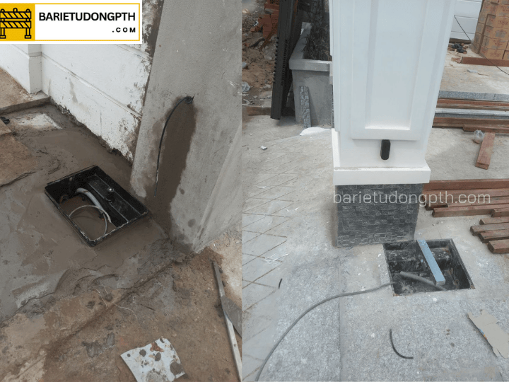 Lắp motor âm sàn DEA cho cổng mở 2 cánh tại Vũng Tàu 6 gắn motor âm sàn và đi dây