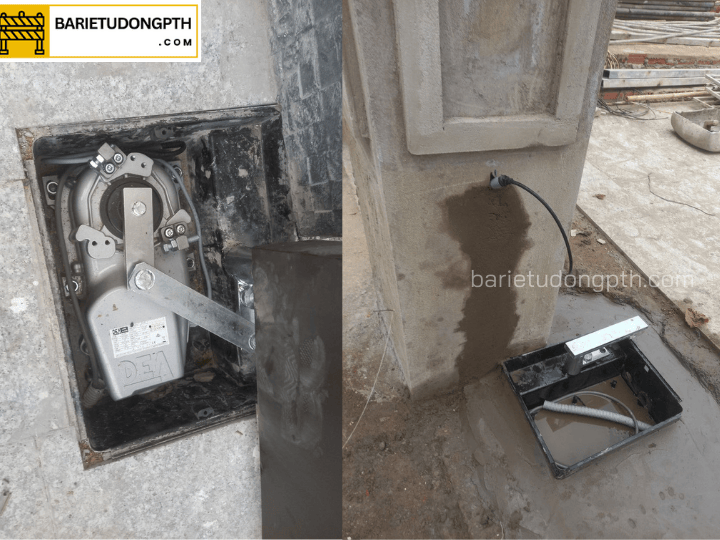 Lắp motor âm sàn DEA cho cổng mở 2 cánh tại Vũng Tàu 8 cần gạt gắn cánh cổng