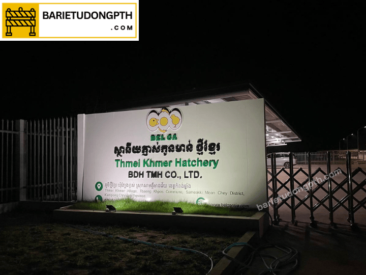 Lắp đặt barrier kết hợp hệ thống bơm khử trùng tại Campuchia 2 Nhà máy ấp trứng Belga Cambodia