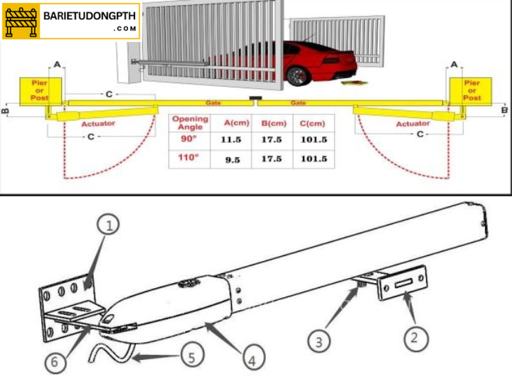 Hướng dẫn lắp đặt motor cánh tay đòn chi tiết từ A-Z 4 xác định khoảng cách lắp motor tay đòn