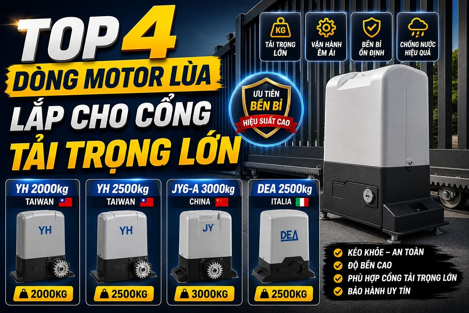 Tư vấn motor lùa lắp cho cổng tải trọng lớn 1 Top 4 dòng motor lùa lắp cho cổng tải trọng lớn